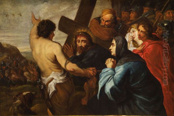 Calvary Oil Painting by Jan van den Hoecke