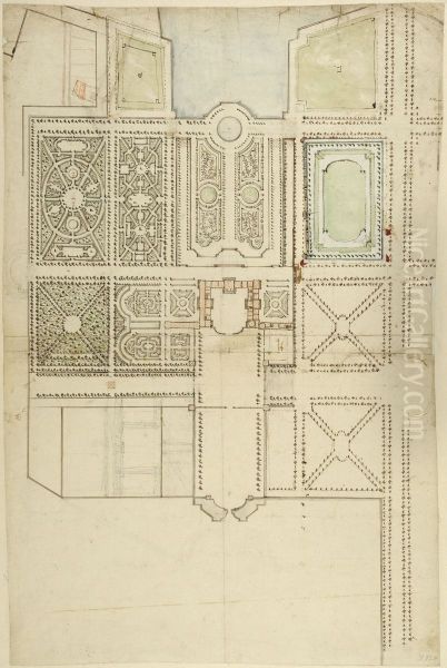 Generalplan for slottet Clagny Oil Painting by Andre Le Notre