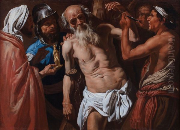 The martyrdom of St. Bartholomew Oil Painting by Matthias Stom