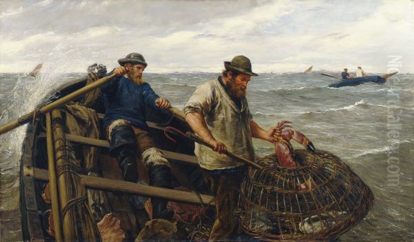 Crabbers Oil Painting by James Clarke Hook