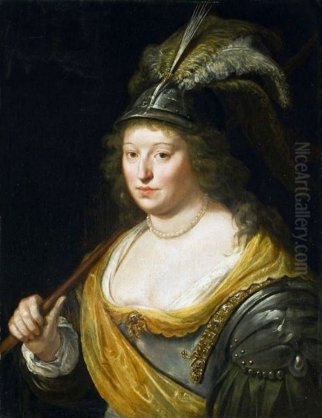 Portrait of a Lady as Minerva. Oil Painting by Paulus Moreelse