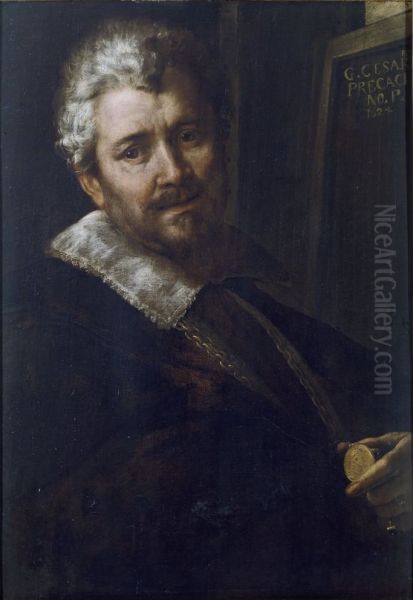 Self-portrait of Giulio Cesare Procaccini Oil Painting by Giulio Cesare Procaccini