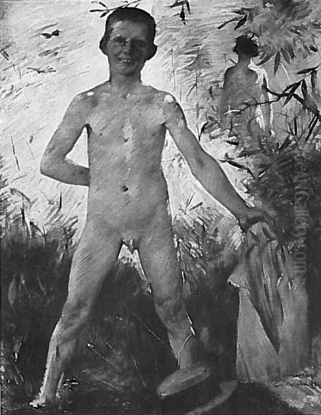 Badender Junge Oil Painting by Lovis Corinth