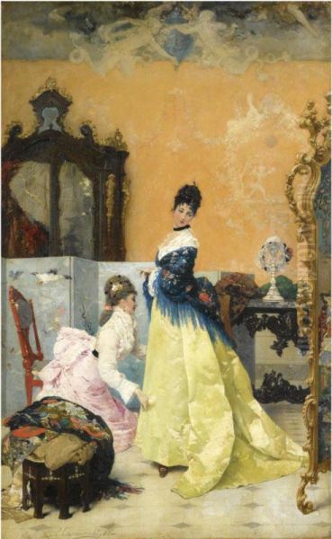 The Yellow Dress Oil Painting by Vincenzo Capobianchi