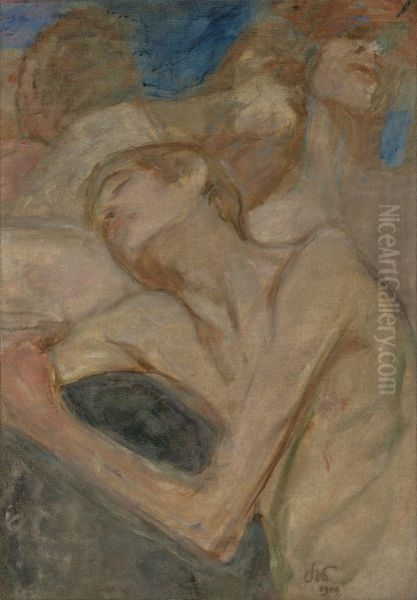 Composition (Study of Nudes) Oil Painting by Stanislaw Wyspianski