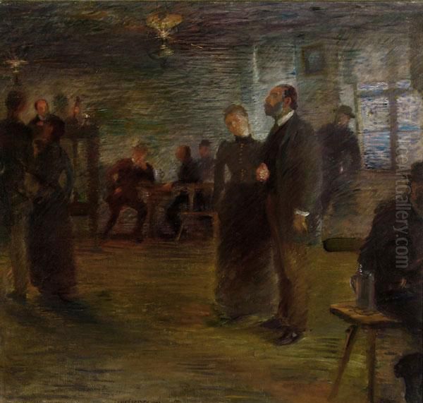 Tanzpause bei den Leistikows Oil Painting by Lovis Corinth