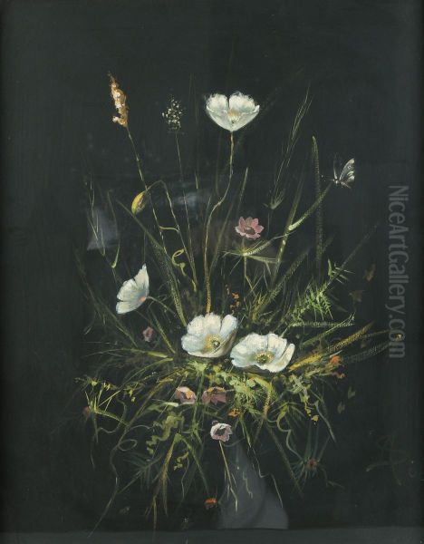 Still life with wild flowers. Oil Painting by Signe Andreasen