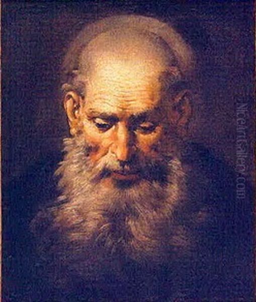 Study of an old man's head (head of a monk). Oil Painting by Jusepe de Ribera