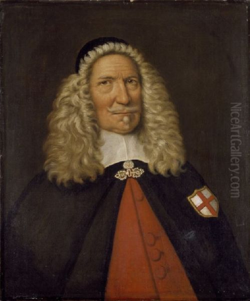 Portrait of Captain Nicholas Burgh Oil Painting by Cornelis de Neve