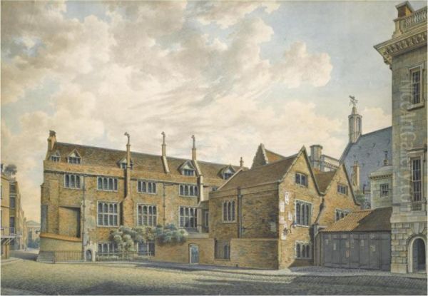 View Of The South Side Of The Augmentation Office, Westminster, As It Was In 1793 Oil Painting by William Capon