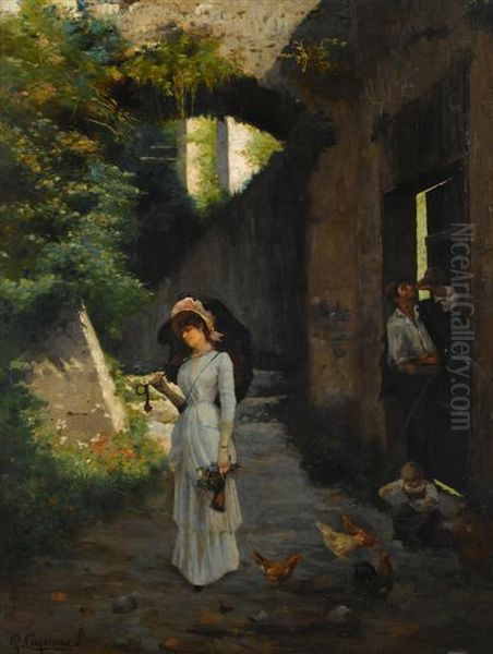 An Afternoon Promenade Oil Painting by Gaetano Capone