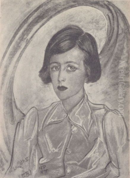 Portrait of Zofia Nycz-Brezowa Oil Painting by Stanislaw Ignacy Witkiewicz