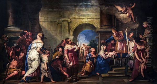 Presentation of Jesus in the Temple Oil Painting by Gregorio Lazzarini