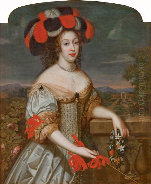 La Grande Mademoiselle Anne Marie Louise d'Orleans Oil Painting by Louis Ferdinand Elle the Elder