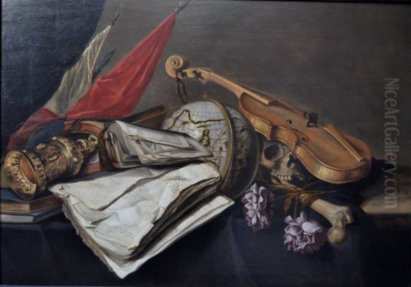 Vanitas still life Oil Painting by Jan van Dalen (II)