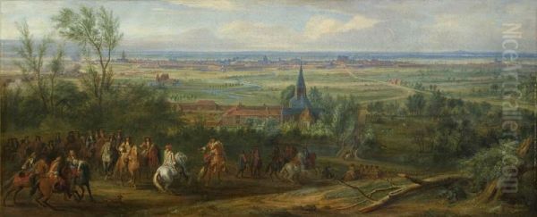 Siege of Lille in August 1667 Oil Painting by Adam Frans van der Meulen