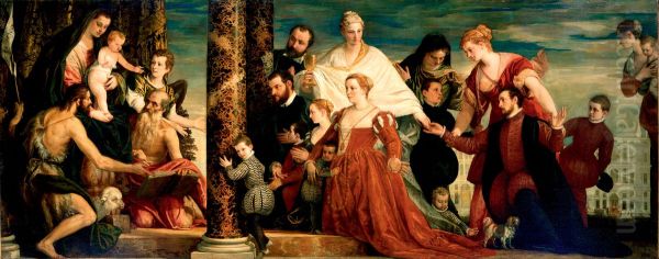 La Madonna della famiglia Cuccina Oil Painting by Paolo Veronese