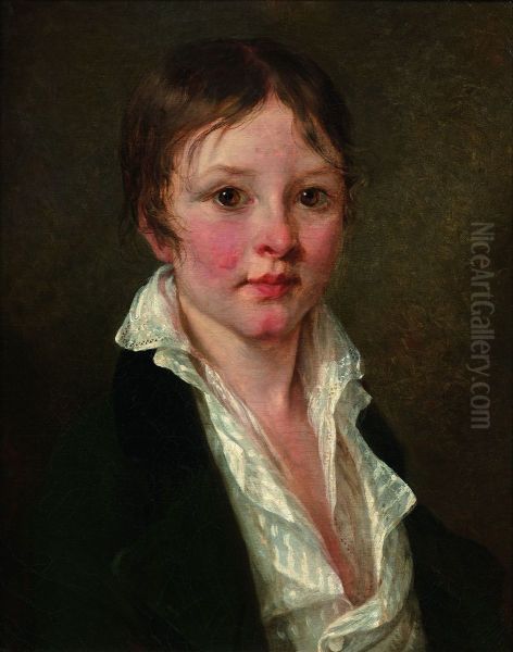 Portrait of a young boy Oil Painting by Aimee Duvivier