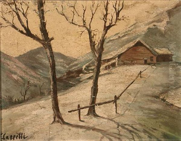 Nevicata Oil Painting by Evaristo Cappelli