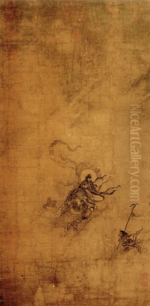 Immortal Riding a Dragon Oil Painting by Ma Yuan