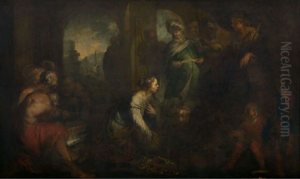 Esther before Ahasuerus Oil Painting by Lodewijk de Deyster