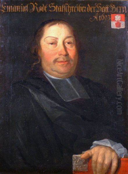 Bildnis Emanuel Rodt (1655-1728), Stadtschreiber. Oil Painting by Johann Rudolf Huber