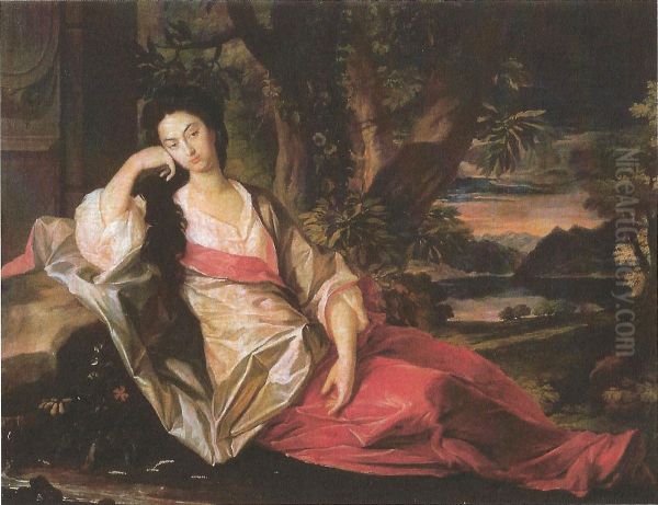 Bildnis Susanna Margaretha Frisching geb. Sturler (de Serraux), Gattin des Johann Frisching Oil Painting by Johann Rudolf Huber