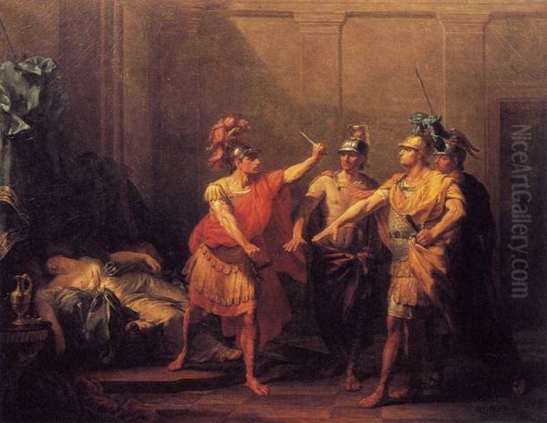 The Oath of Brutus Oil Painting by Jacques-Antoine Beaufort