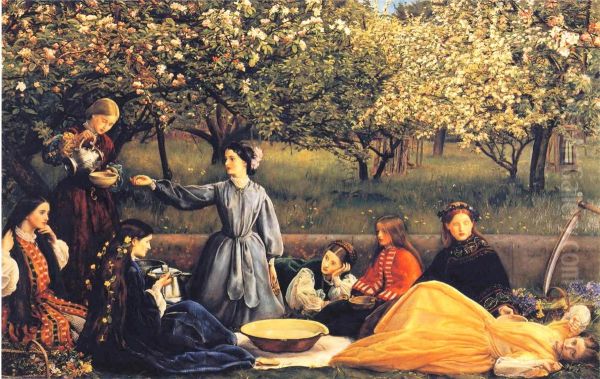 Apple Blossoms Oil Painting by John Everett Millais