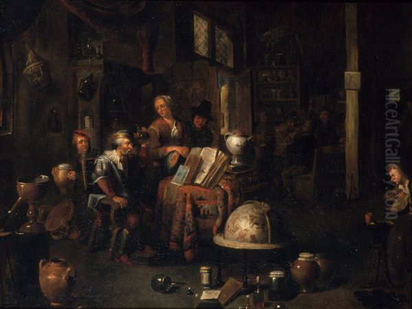 The Alchemist in His Workshop Oil Painting by Balthasar Van Den Bossche