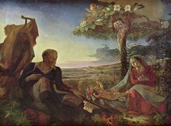 Die Ruhe auf der Flucht nach Agypten Oil Painting by Philipp Otto Runge