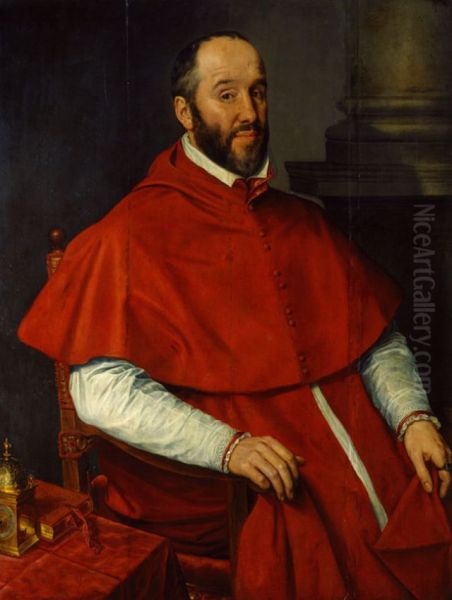 Portrait of Antoine Perrenot, cardinal de Granvelle Oil Painting by Willem Key