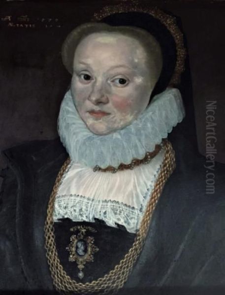 Portrait of Joan Smythe (1560-1622) Oil Painting by Cornelis Ketel