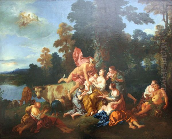 The Education of Bacchus Oil Painting by Jean-Francois de Troy