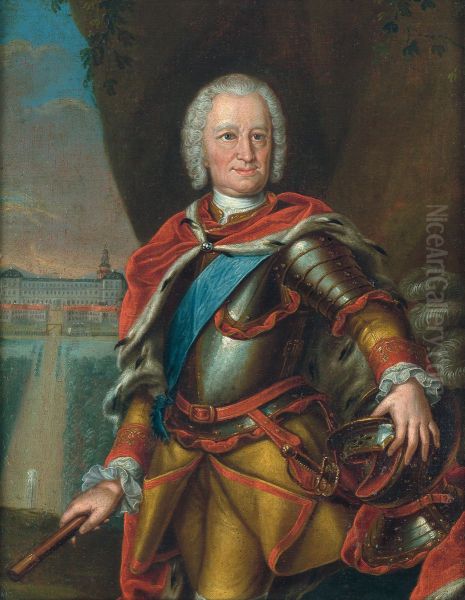 Portrait ofErnest Louis, Landgrave of Hesse-Darmstadt(1667-1739) Oil Painting by Johann Christian Fiedler