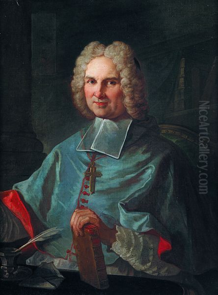 Portrait de Monseignor Rosseau de la Parisiere, Eveque de Nimes en 1711 Oil Painting by Charles-Joseph Natoire