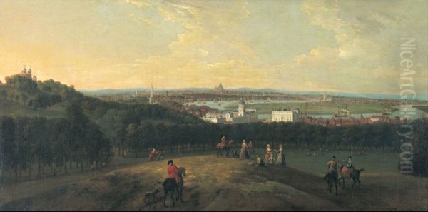 London from Greenwich Park Oil Painting by Peter Tillemans