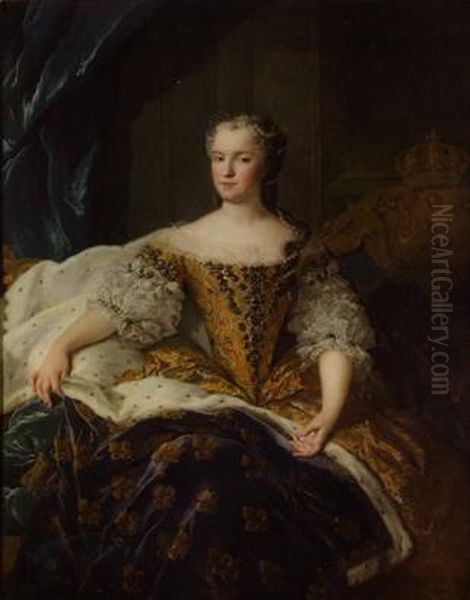 Portrait ofMarie Leszczynska(1703-1768),Queen Consort of France Oil Painting by Alexis Simon Belle