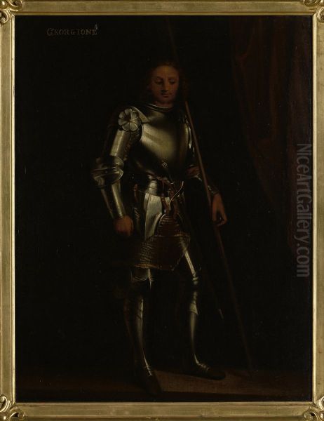 Knight in Armour - Saint George (?) Oil Painting by unknown