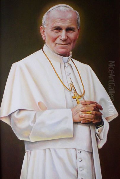 Portrait of John Paul II Oil Painting by Zbigniew Kotyllo