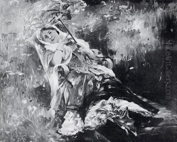 Frau Corinth im Liegestuhl Oil Painting by Lovis Corinth