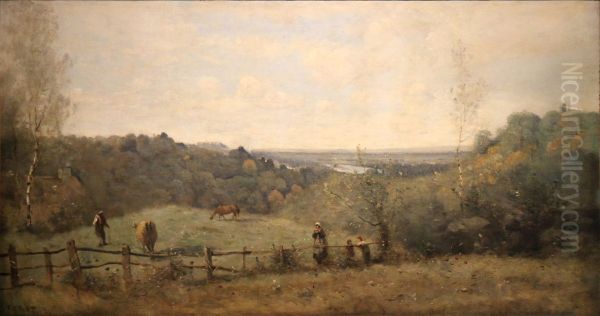 Le alture sopra Sevres Oil Painting by Jean-Baptiste Camille Corot