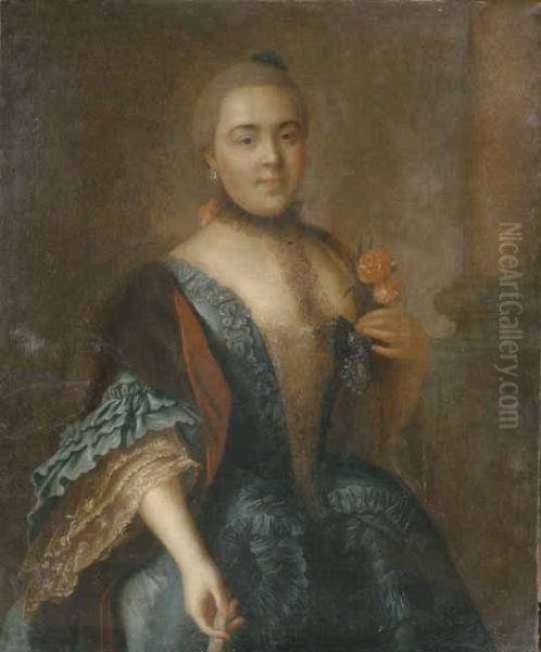 Portrait ofElizaveta Vorontsova Oil Painting by Aleksey Antropov