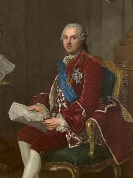 Portrait deLouis de France, dauphin(1729-1765) Oil Painting by Anne Baptiste Nivelon