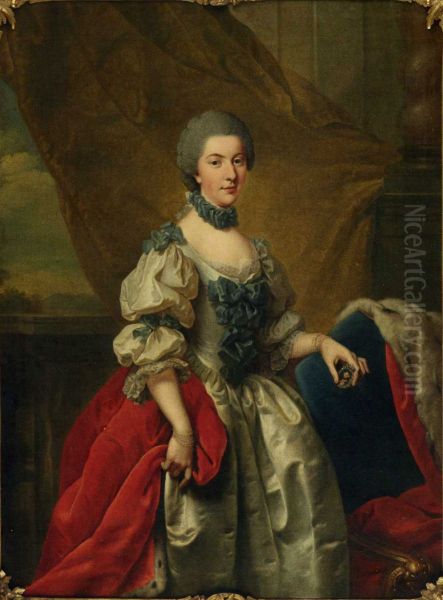 Elisabeth Christine Ulrike von Braunschweig-Wolfenbuttel, Prinzessin von Preussen. Oil Painting by Johann Georg Ziesenis