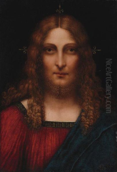 Head Of Christ Oil Painting by Caprotti Gian Giacomo