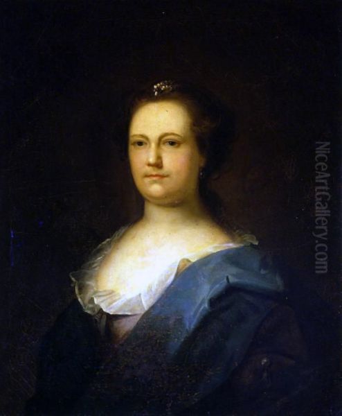 Deborah Read Franklin(1708-1774) Oil Painting by Benjamin Wilson