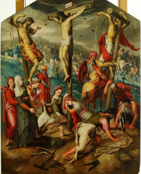 Christ on the Cross Oil Painting by Pieter Aertsen