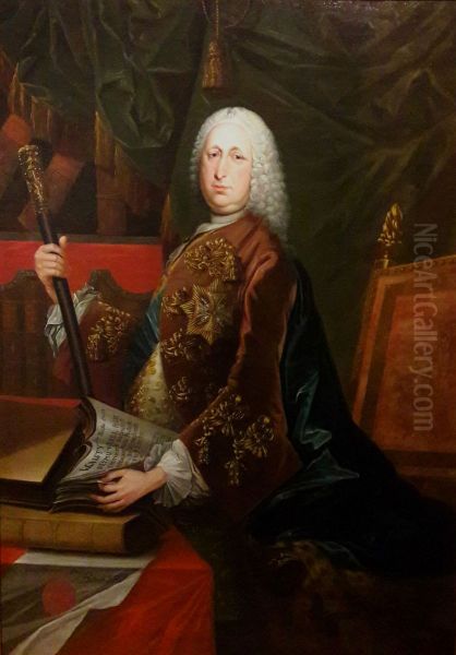 Portrait of Franciszek Bielinski, Grand Marshal of the Crown. Oil Painting by Augustyn Mirys