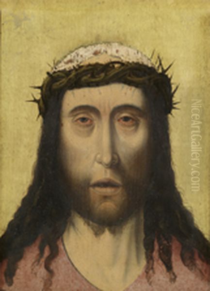 Tete du Christ couronne d'epines Oil Painting by Aelbrecht Bouts